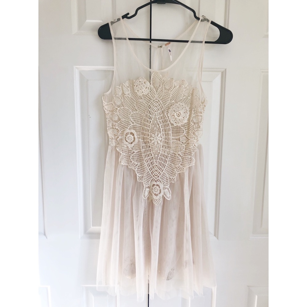 Free People Floral Mesh overlay dress